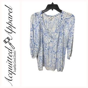 Croft & Barrow Women's 3/4 Sleeve V-Neck Low Cut Tunic Top 3-X